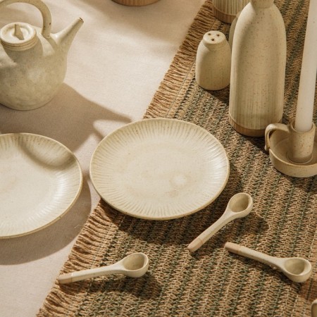 A set of ceramic sl home "vento", d = 28 cm, beige color-7