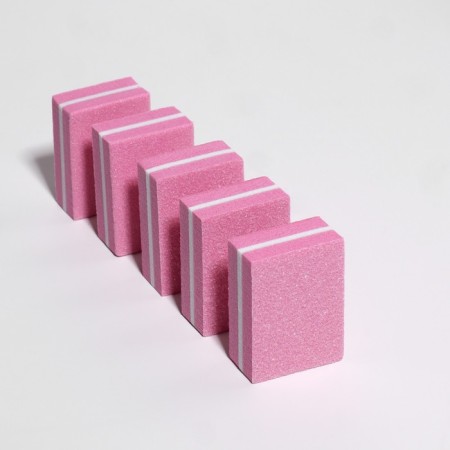 Batf sandpaper for nails, set 50 pcs, double -sided, 3.5 × 2.5 cm, pink color-3
