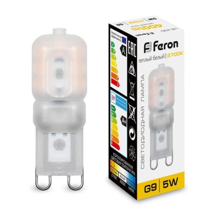 LED LED Feron, G9, 5 W, 230 V, white warm light