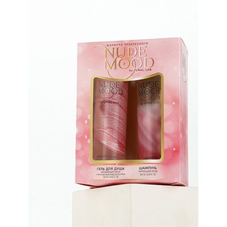 Gift set Ural Lab: shower gel and hair shampoo, 2x250 ml, rose and peony aroma-10