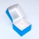 Packaging for 4 cupcake with a window, blue, 16 x 16 x 10 cm