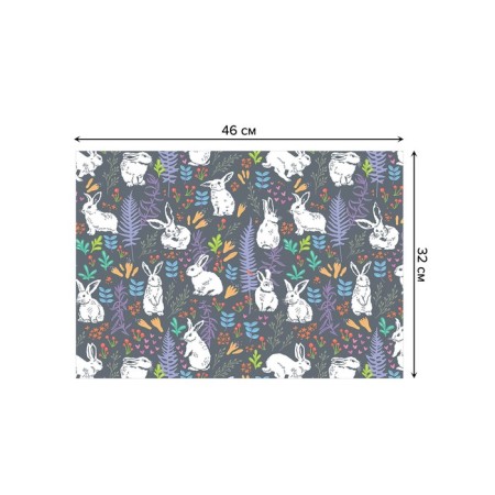 A set of napkins for setting the rabbit table, rectangular, size 32x46 cm, 4 pcs-1
