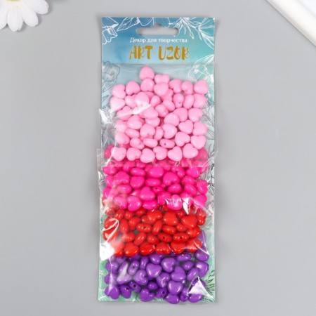 Beads for creativity plastic "Berry colors" set 4 colors x 20 g 0.6x1x1 cm