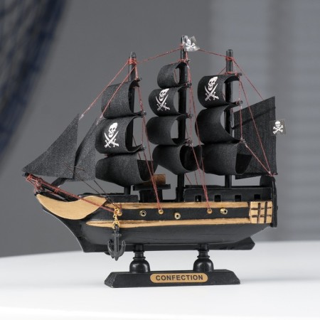 Ship Sixput Gangut, black sails, 16x4x15.5cm-5