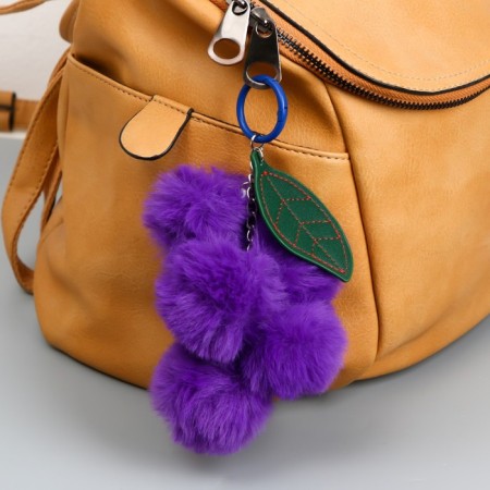 Fluffy on the ring "Grapes with a leaf" Purple 14 cm