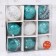 Set of balls Plastic D-8 cm, 9 pcs "Jane Patterns of the Stars" Emerald-White