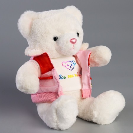 Soft toy "Little Friend", Bear in a pink jacket-3