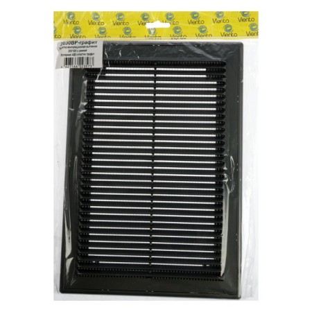Ventilation grate "Vento" 2030VR, 200x300 mm, with a grid, detachable, graphite-3