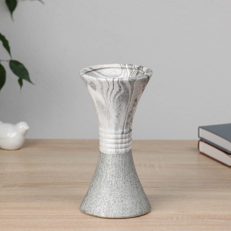 VAZA Ceramics Table "Brigham" waist, 22x1 cm, white-gray