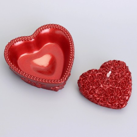 Candle "Heart" 9x4.5cm, ruby-4