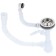 Aquant siphon for washing, 3 1/2 "x 40 mm, removal of the machine, round overflows, corrugation 40/50 mm