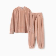 Костюм детский (свитшот, брюки) KAFTAN Plushy р.34 (122-128), бежевый
