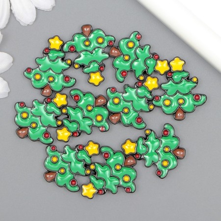 Decor for creativity plastic "Christmas tree with jewelry" 3x2.6x0.5 cm-2