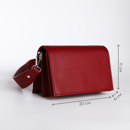 Women's bag Textura, messenger, small size, burgundy color-1