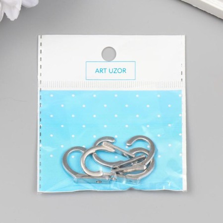 Metal hook (set 5 pcs) silver 2.7x0.6 cm-4