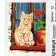 Picture on numbers on canvas with a subframe "Red cat" 20x30 cm