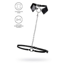 PECADO BDSM-cheese-shepherd, leash and carbine, genuine leather, black color