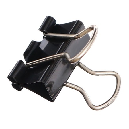 A set of paper clamps 15 mm, 12 pieces, in packaging, black-2