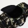 Road bag on a zipper, with an increase, 3 outer pockets, a long belt, camouflage color/brown