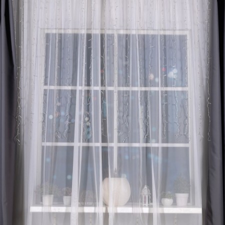 Garland "Curtain" 2 × 1.5 m, IP20, transparent thread, 360 LED, glow blue, 8 modes, 220 V-2