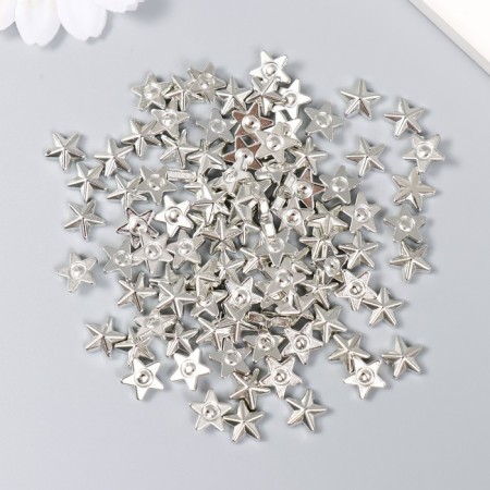 Decor for creativity plastic "Stars" silver set 100 pcs 1x1 cm-2