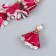 Decor Textile "Flower 2 colors with pearls. Raspberry and white" set 6 pcs 3 cm