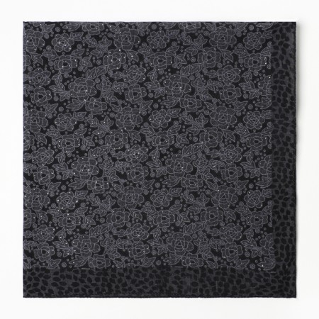 Women's scarf, black color, size 70x70-1