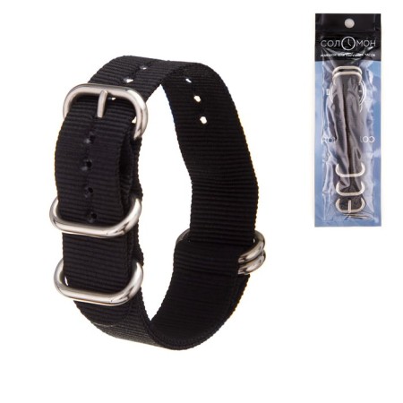 Solomon watch strap, 22 mm, l-27 cm, black