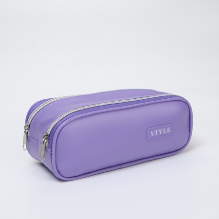 Cosmetic bag 2x Style, 21*7*8, 2 Potod on zippers, purple