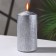 Candle - cylinder "Vintage", 5x10 cm, silver