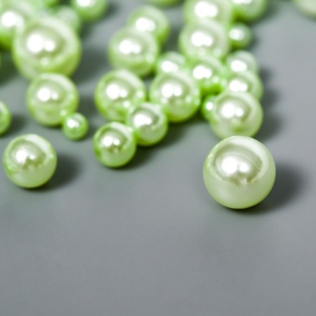 Decor for creativity plastic "Balls. Bright Greens" d = 1.5-8 mm, set 10 grams-1