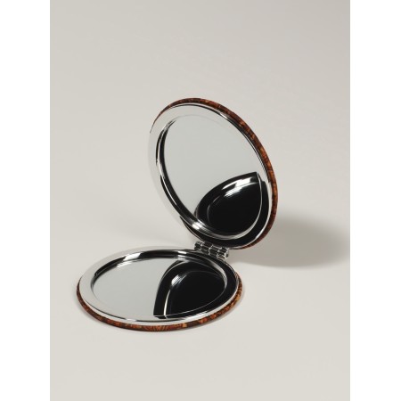 Mirror folding "Ornament", D = 7.2 cm, with an increase, brown color-2