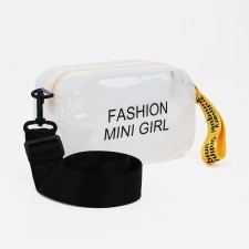 Baby bag on a long belt, white color