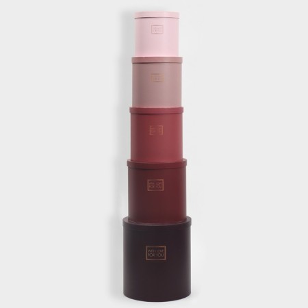 A set of round boxes 5 in 1, gift packaging, Panton 06, 15 x 15 x 15 - 23 x 23 25 cm-13