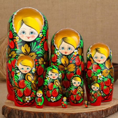 Hochloma nesting doll ", 10 puppet