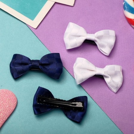 Hair clip "Bow" chess, 4.8 cm, mix-1