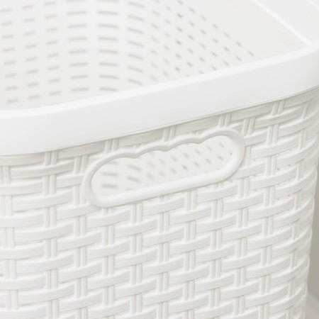 Besnaya basket with a rattan lid, 40 l, 37 × 29 × 48 cm, white color-3