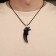 Unisex pendant "Dragon Fang", black color on a black lace, 45 cm