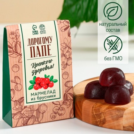 Natural marmalade "dad" from lingonberries, 120 g.