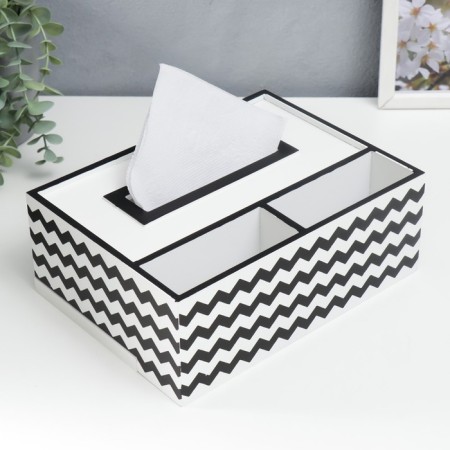 MDF box for napkins with a stand "Zigzag. Geometry" Belo-CHRURAL 9X18X24 cm