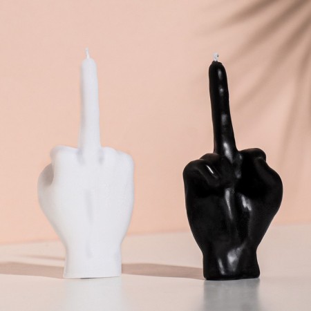 Figure candle "Hand-Facing Hand", 10x4 cm, black-7