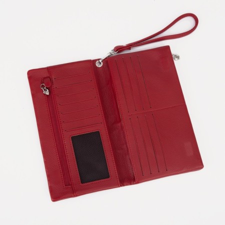 Women's wallet on magnets, red color-3
