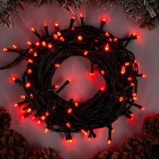 Garland “thread” 10 m, IP20, dark thread, 100 LED, red glow, 8 modes, 220 V