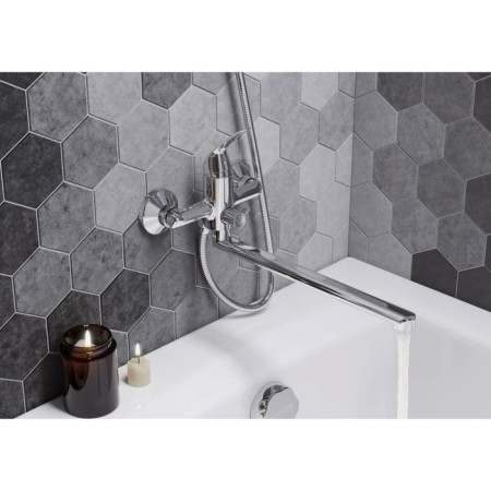 Santek Nico Bath mixer, long spout, with accessories, chrome-2