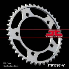 The rear star, driven JTR1797 Steel, chain 530, 41 teeth