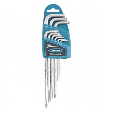 A set of keys to IMBUS GROSS, Torx-TT, 9 pcs., T10-T50, S2, satinized