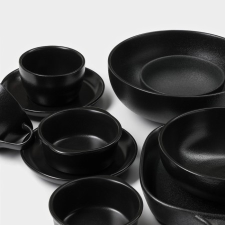 Набор салатников керамических Magistro Carbon, 3 предмета: d=11/16/19,5 см, 250/650/1,2 л-19