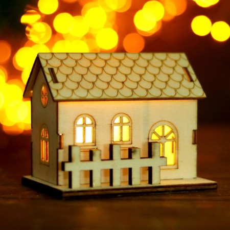Light decor desktop "houses" 10 cm, mix-1
