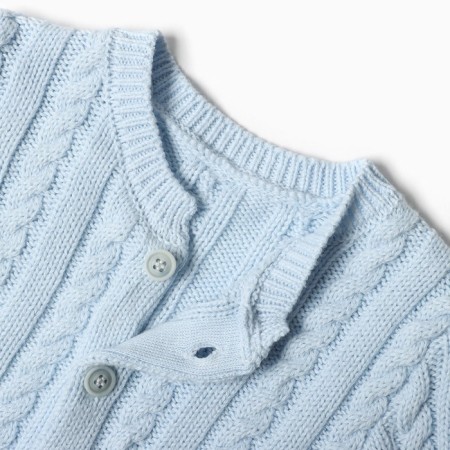 Knitted set (jumper, trousers, hat), blue color, height 62 cm-1