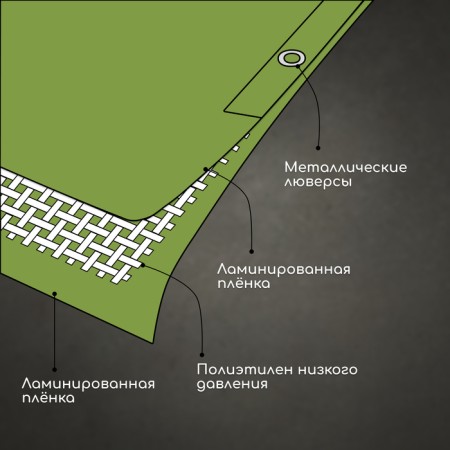 Protective tent, 5 × 3 m, density 120 g/m², UV, eyelets step 1 m, green/silver-2
